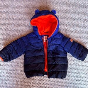 Gap Baby Boy Toddler Puffer Jacket Blue Orange Gradient 12-18 Months 12 To 18
